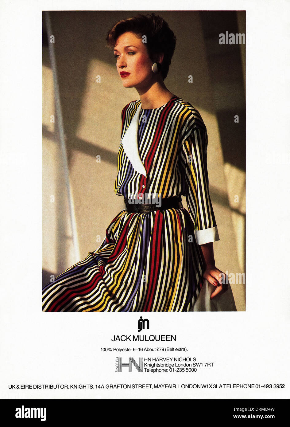 Negli anni ottanta la rivista di moda pubblicità pubblicità JACK MULQUEEN mode, annuncio circa 1983 Foto Stock