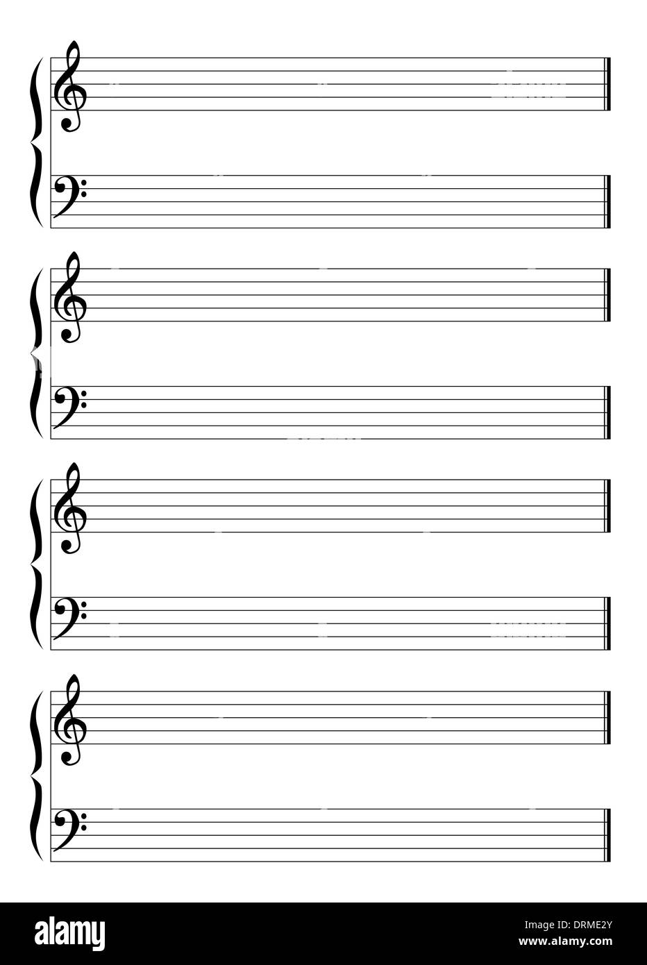 Quaderno di spartiti per la notazione musicale - 8 pentagrammi senza Quaderno di spartiti per la notazione musicale - 8 pentagrammi senza