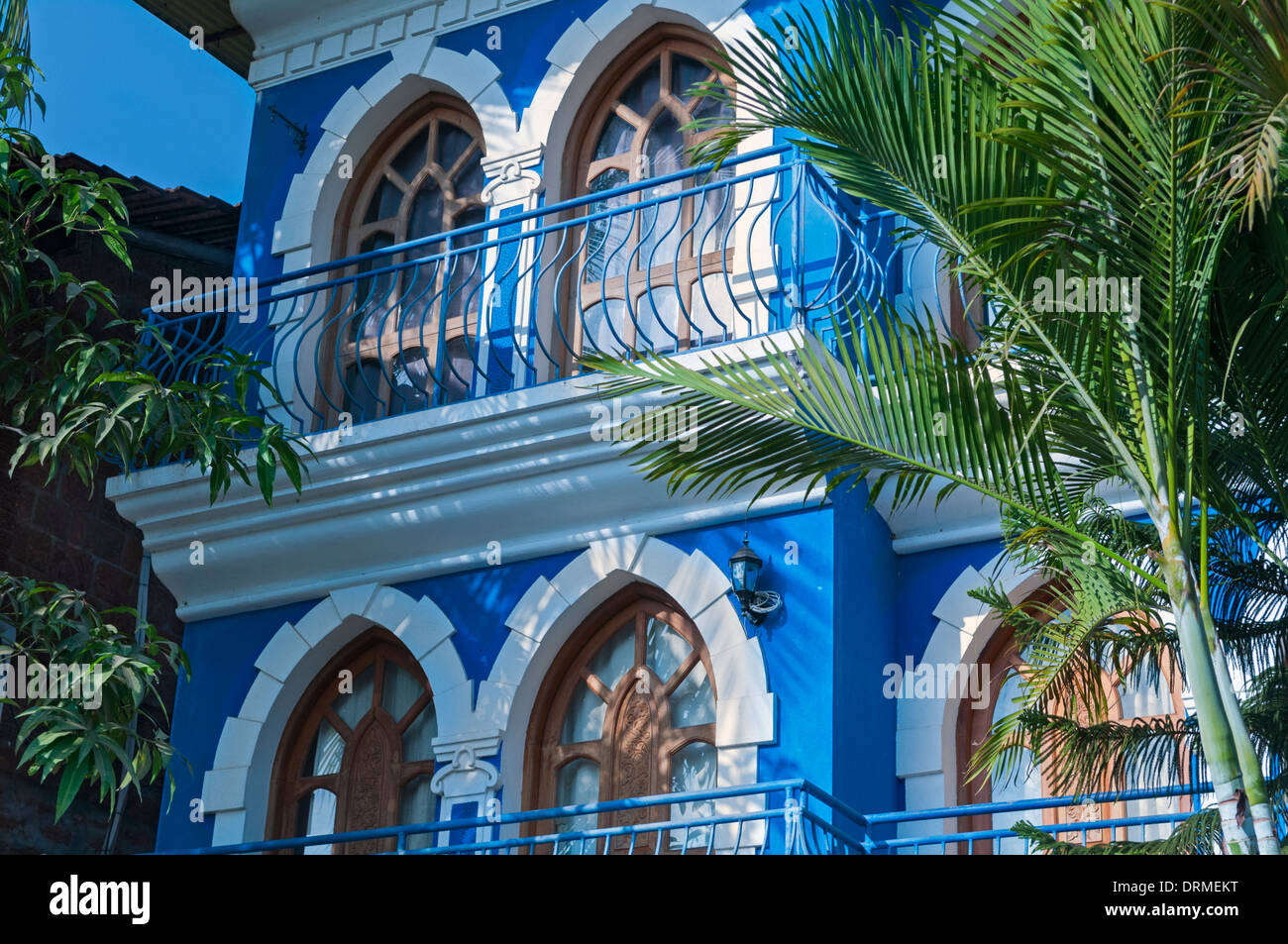 Il portoghese mansion house area Altinho Panjim Tiswadi Goa in India Foto Stock