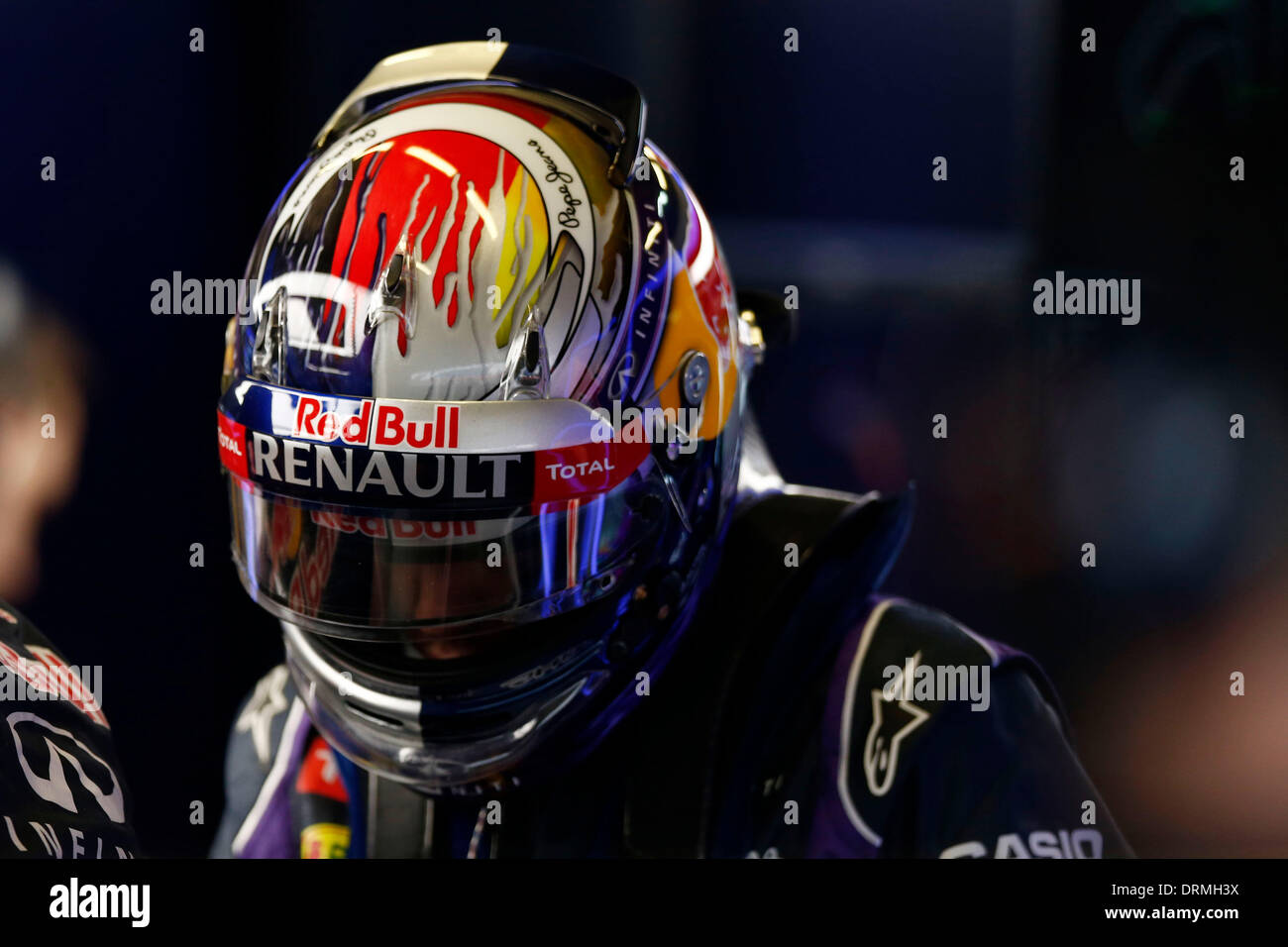 Jerez de la Frontera, Spagna. 29 gen, 2013. Motorsports: FIA Formula One World Championship 2014, prove a Jerez de la Frontera, Sebastian Vettel (GER, Infiniti Red Bull Racing), Credit: dpa picture alliance/Alamy Live News Foto Stock