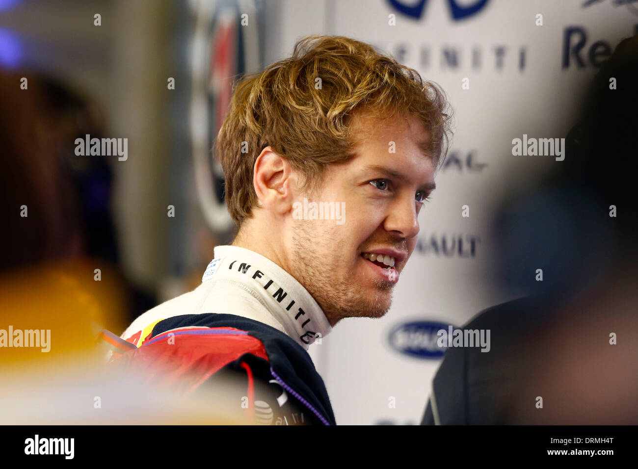 Jerez de la Frontera, Spagna. 29 gen, 2013. Motorsports: FIA Formula One World Championship 2014, prove a Jerez de la Frontera, Sebastian Vettel (GER, Infiniti Red Bull Racing), Credit: dpa picture alliance/Alamy Live News Foto Stock