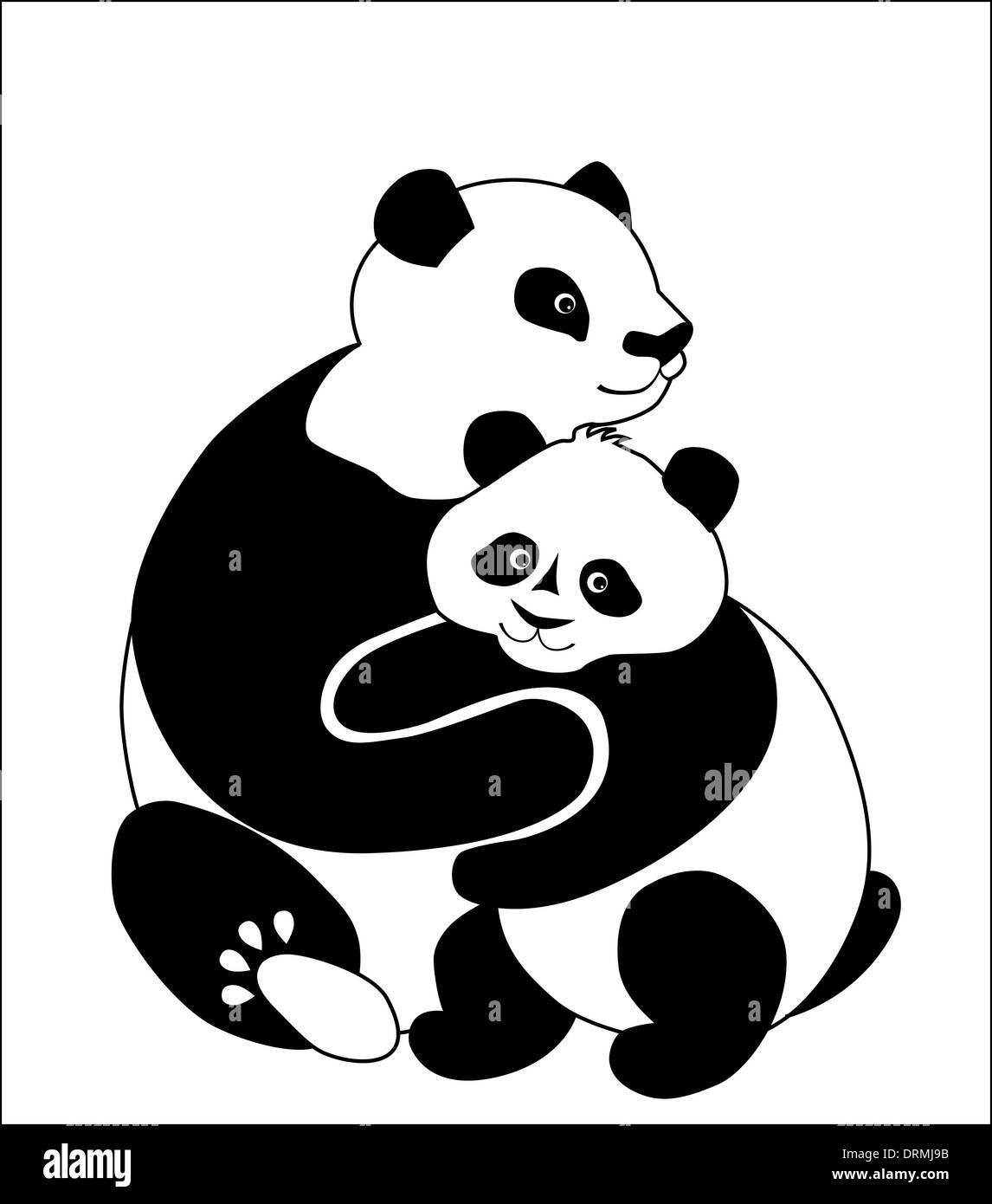 Famiglia di pandas Foto Stock