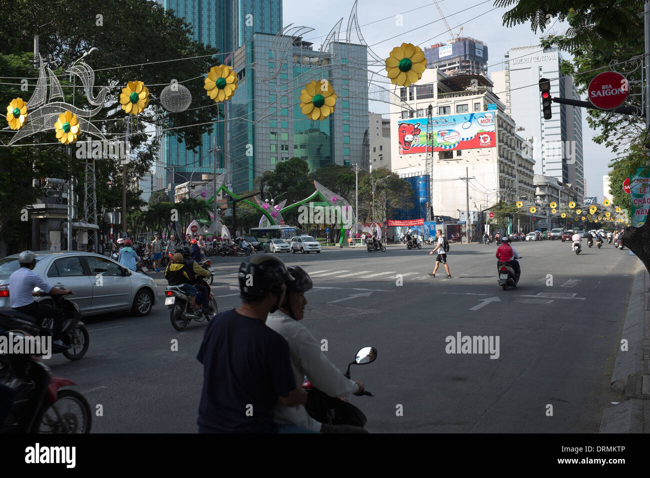 Scena di strada Ho Chi Minh City Vietnam Foto Stock