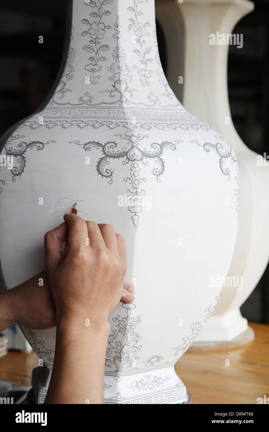 Pittura nel corpo in porcellana Foto Stock
