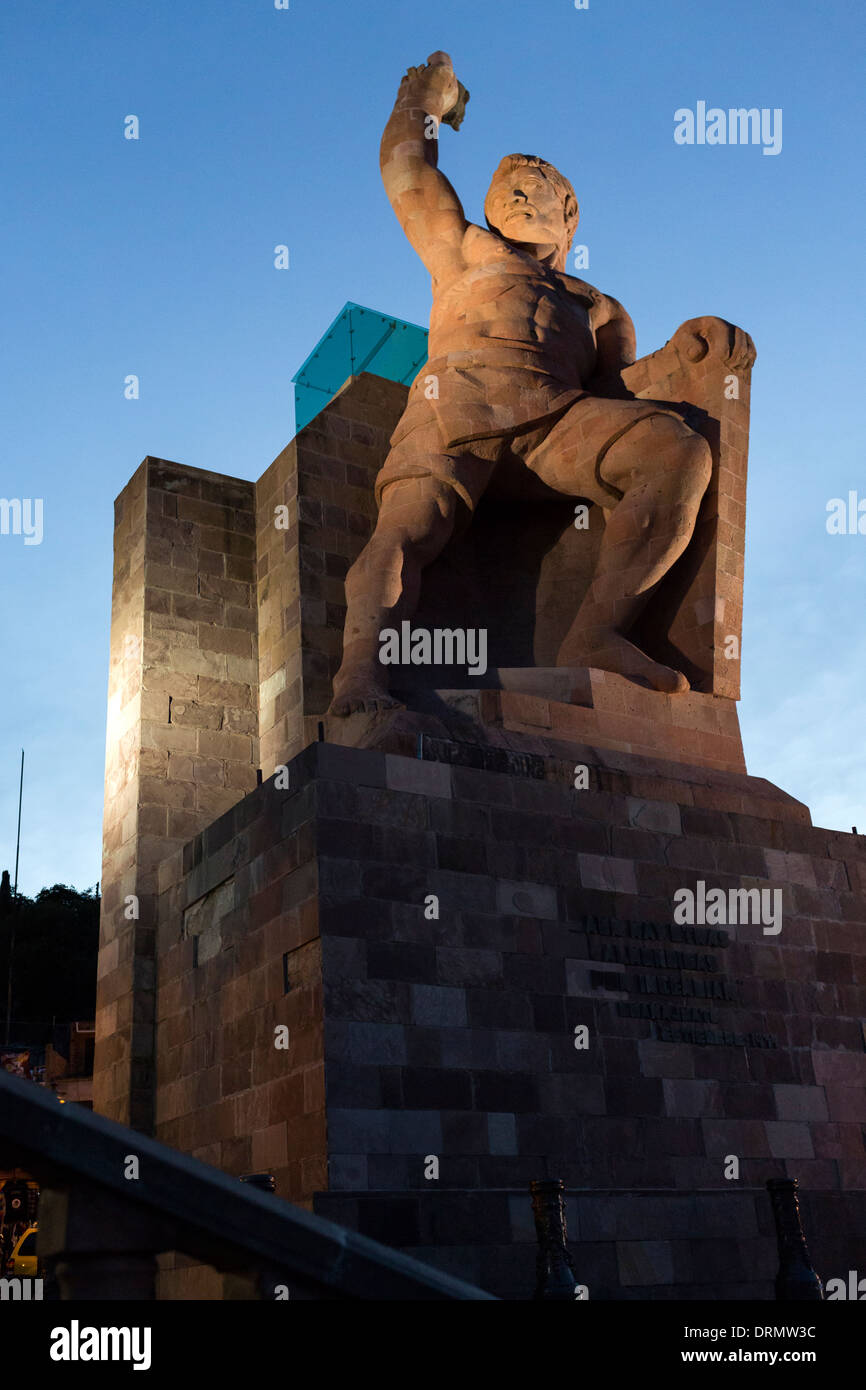 Monumento a Pípila nella città di Guanajuato. Foto Stock