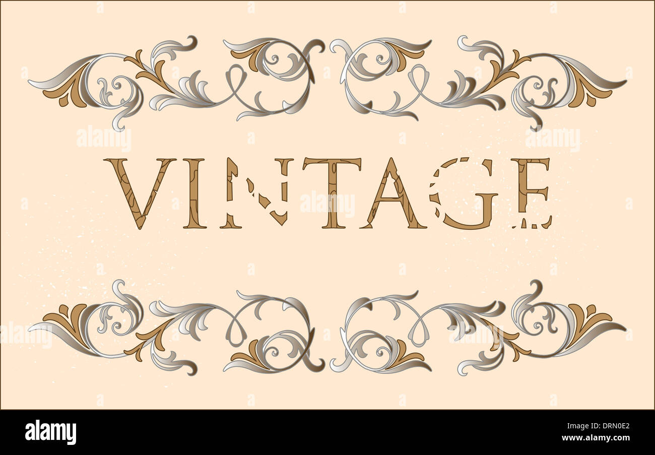 Vintage cornice floreale Foto Stock