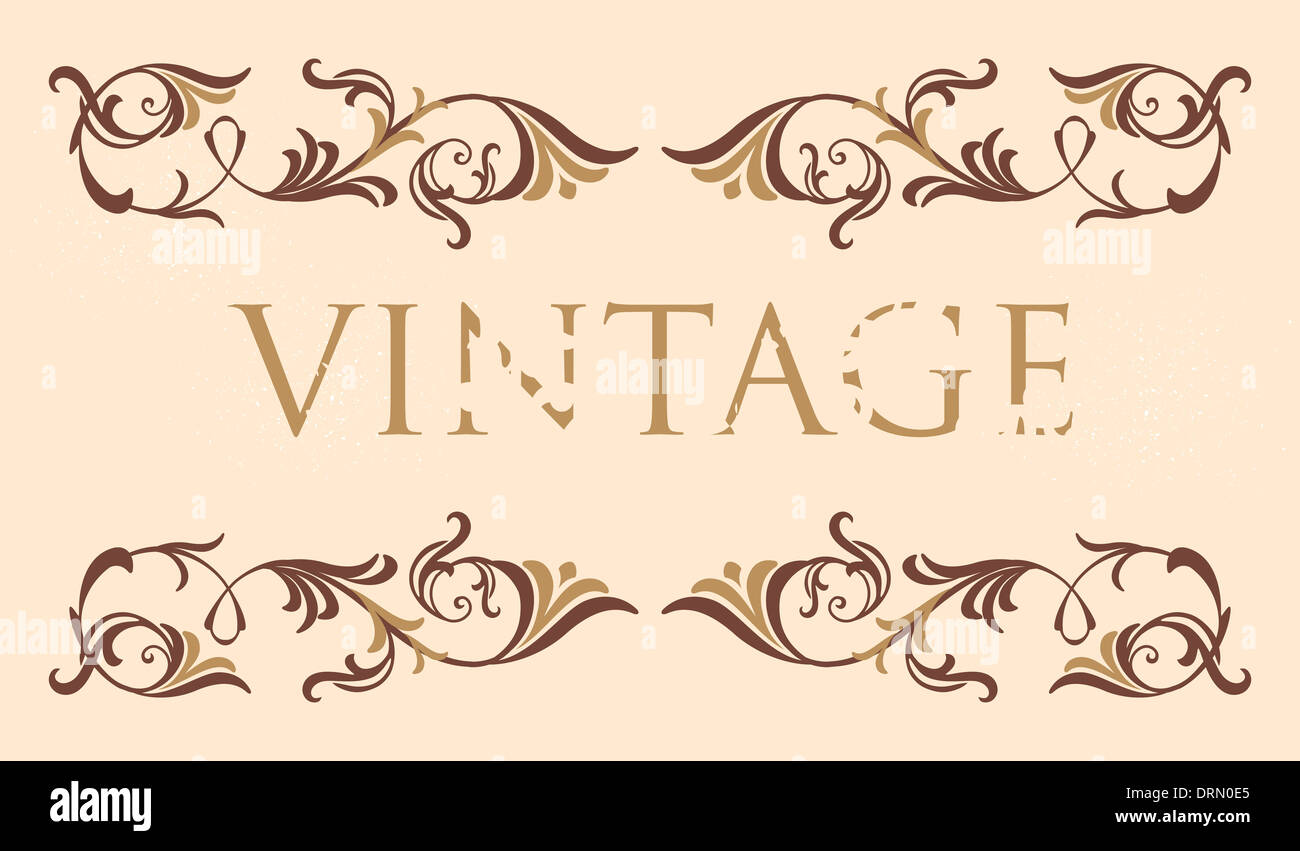 Vintage cornice floreale Foto Stock