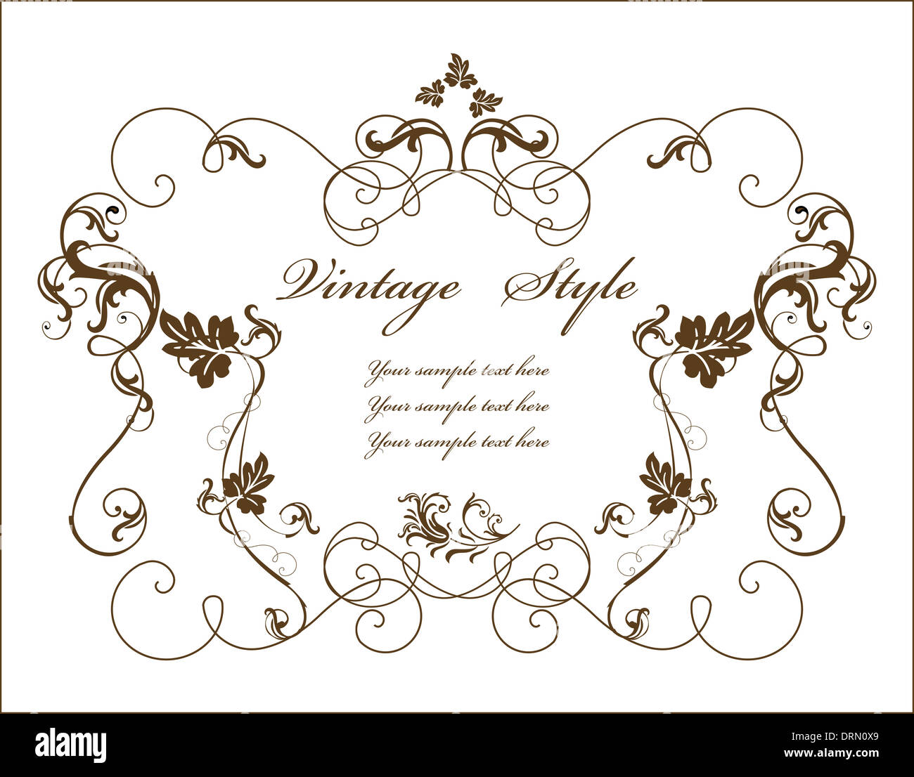 Vintage cornice floreale Foto Stock