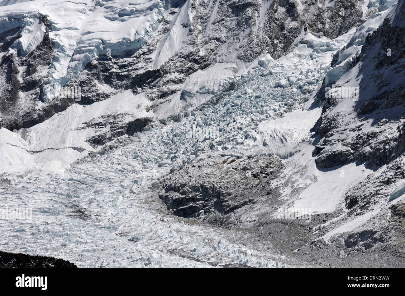 Il ghiacciaio Khumbu come si vede dal Kala Pattar Foto Stock