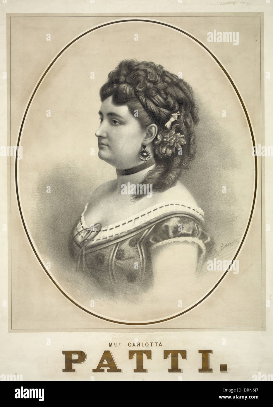 Carlotta Patti - (c. 1840 - 27 giugno 1889) era un diciannovesimo secolo soprano lirico, circa 1870 Foto Stock