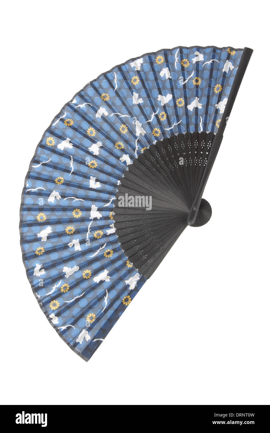 ventilatore di seta blu Foto Stock