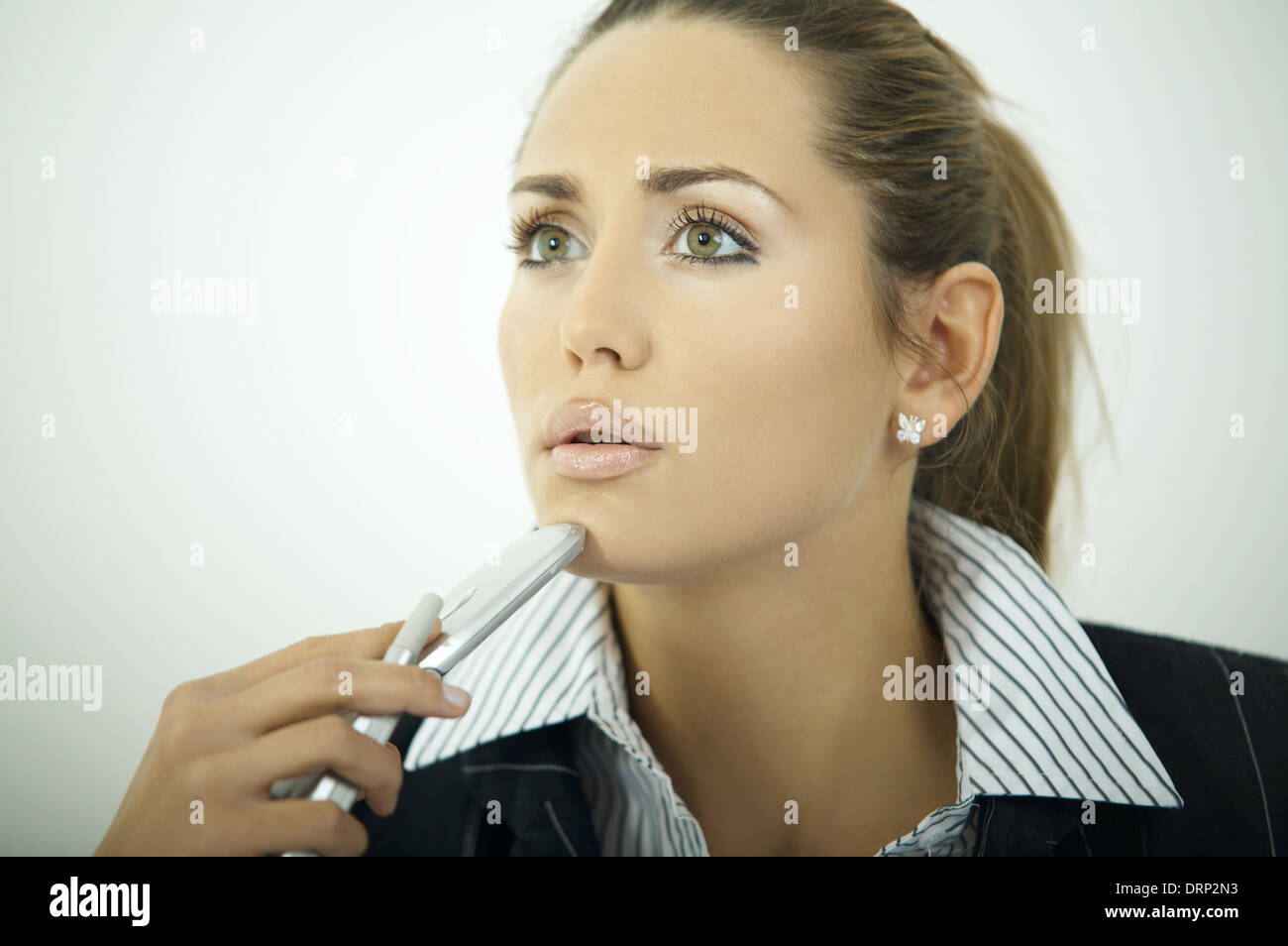 Business donna V Foto Stock