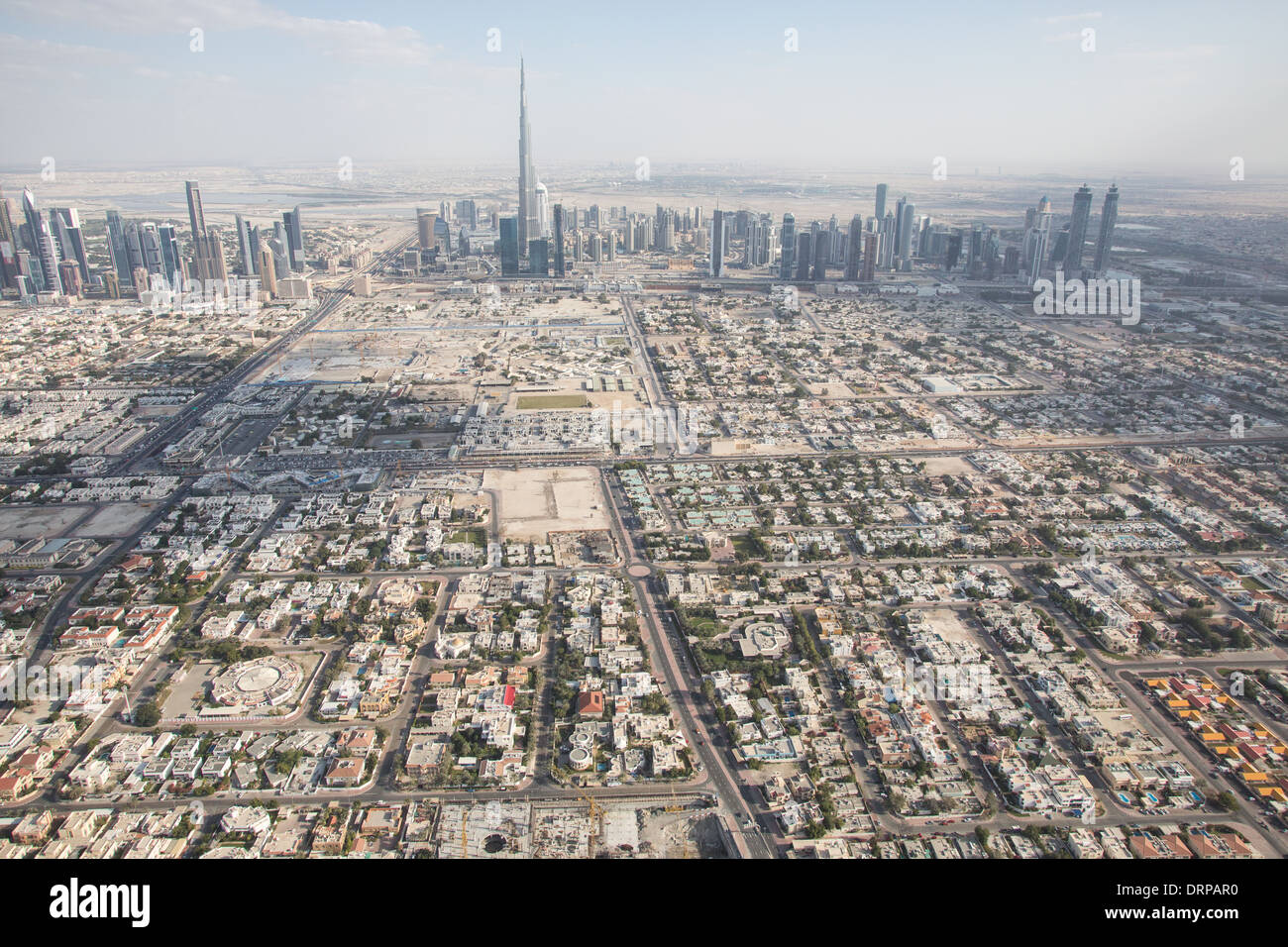 Foto aerea di Dubai negli Emirati arabi uniti Foto Stock