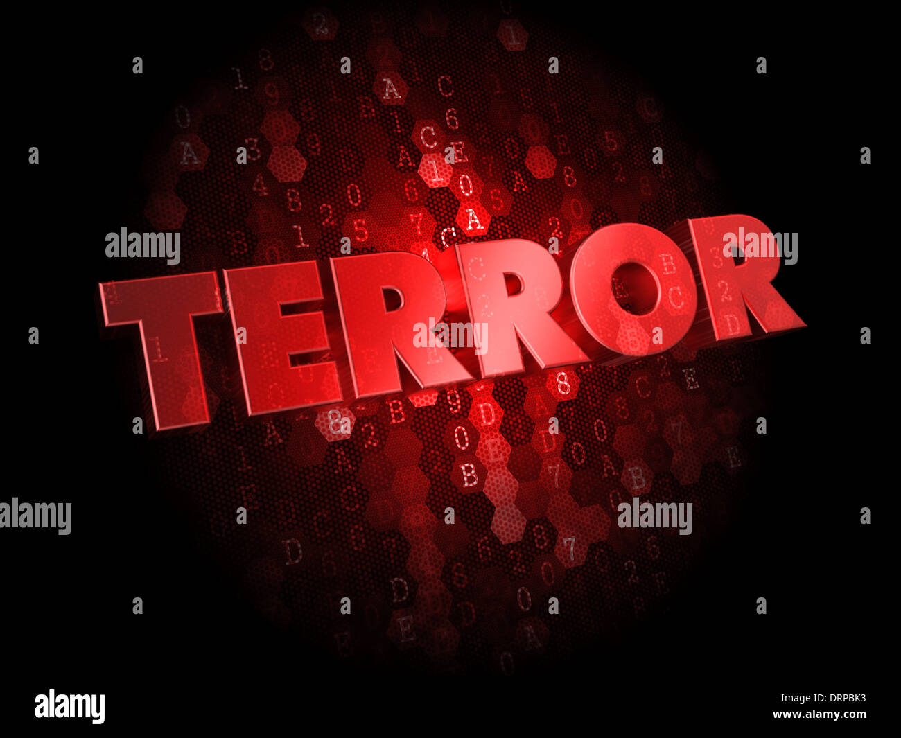 Il terrore rosso su sfondo digitale. Foto Stock