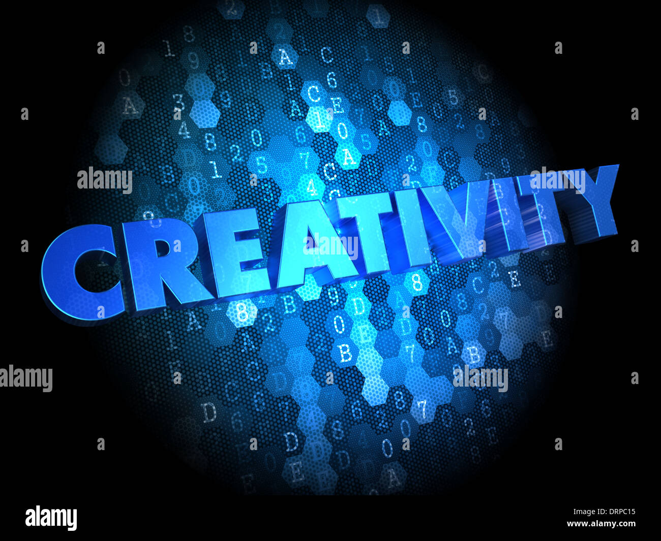 La creatività su sfondo digitale. Foto Stock