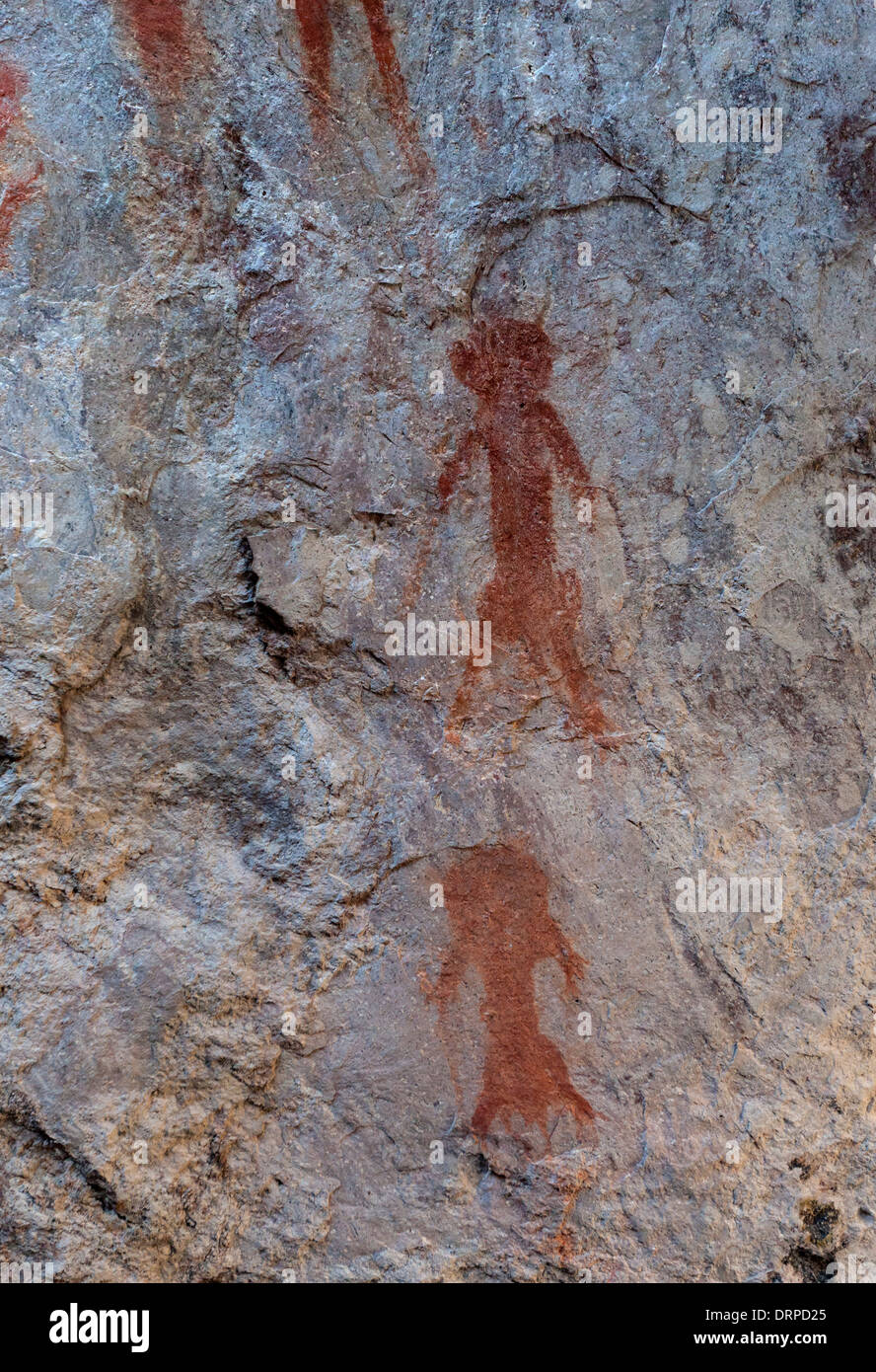 Indiano antico red pittogrammi trovati nel portale in Arizona. Foto Stock