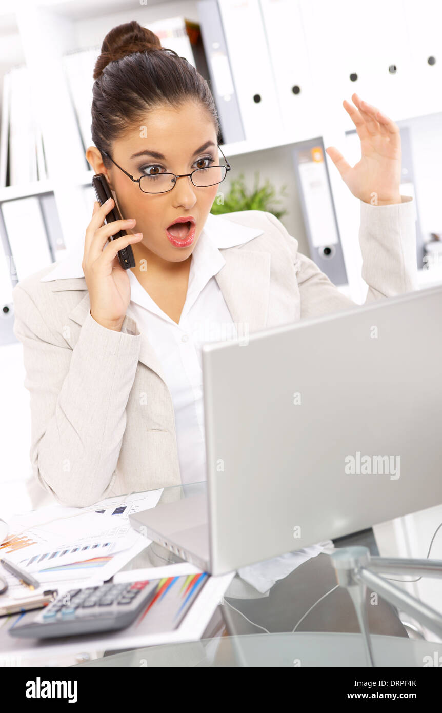 Business Woman in office Foto Stock