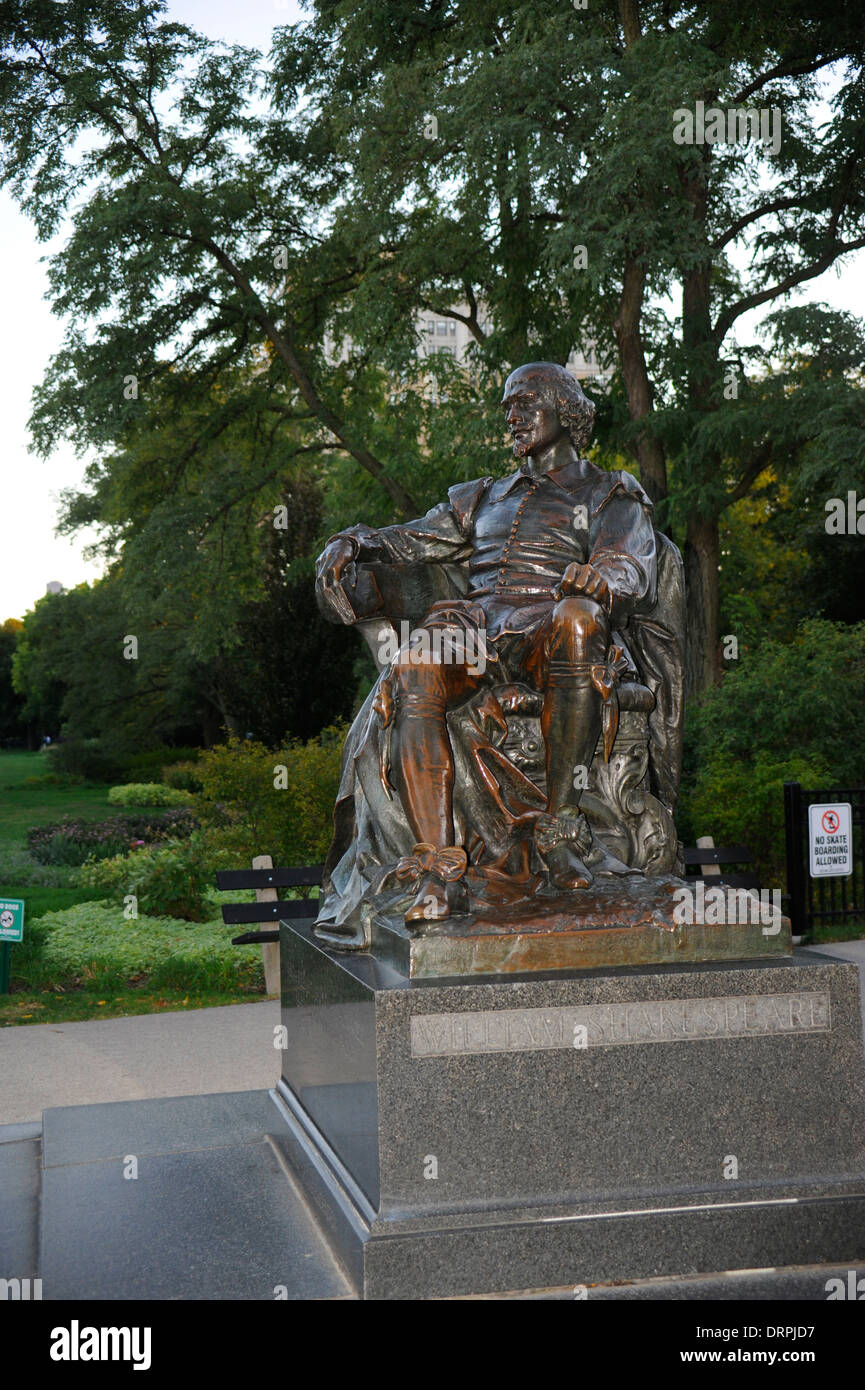 William Shakespeare monumento a Lincoln Park di Chicago, Illinois. Progettata dallo scultore William Ordway Partridge nel 1893 Foto Stock