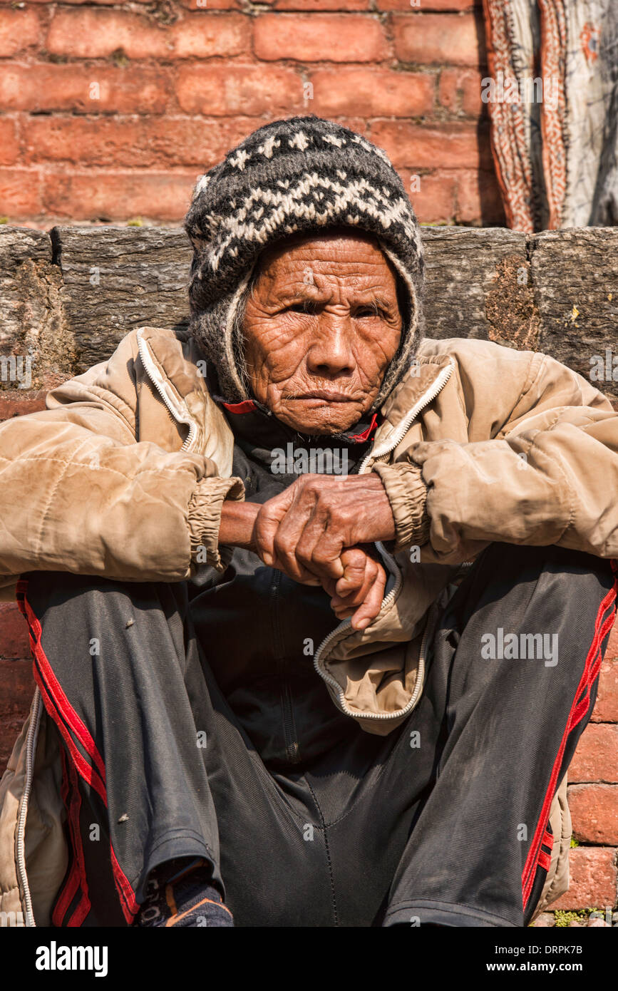Ritratto in una casa di cura presso il tempio di Pashtupatinath, Kathmandu, Nepal Foto Stock