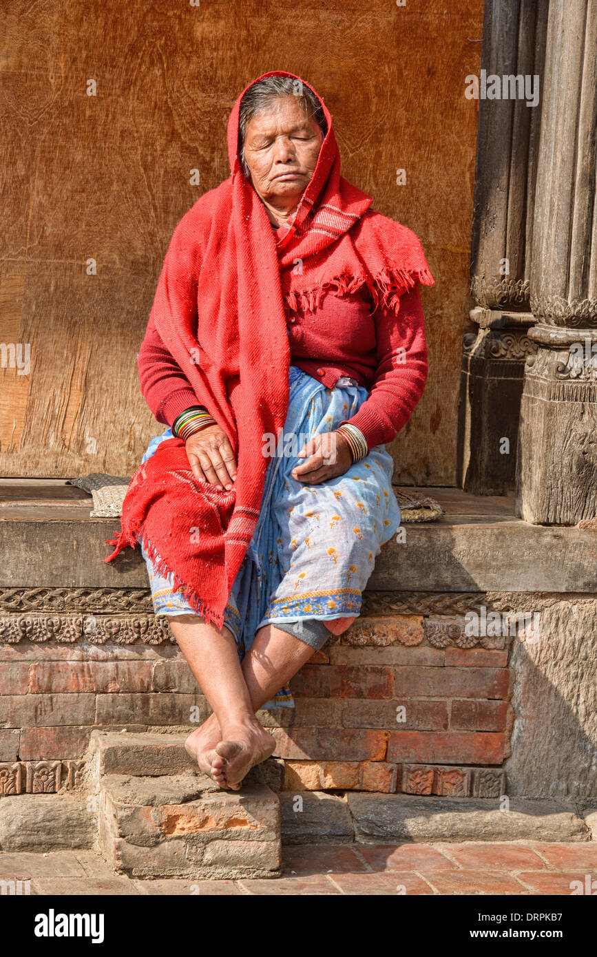 Ritratto in una casa di cura presso il tempio di Pashtupatinath, Kathmandu, Nepal Foto Stock