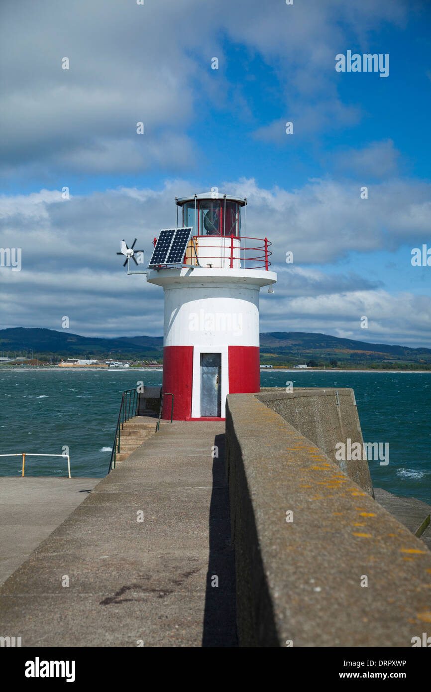 Wicklow Faro del porto, Wicklow Town, County Wicklow, Irlanda. Foto Stock