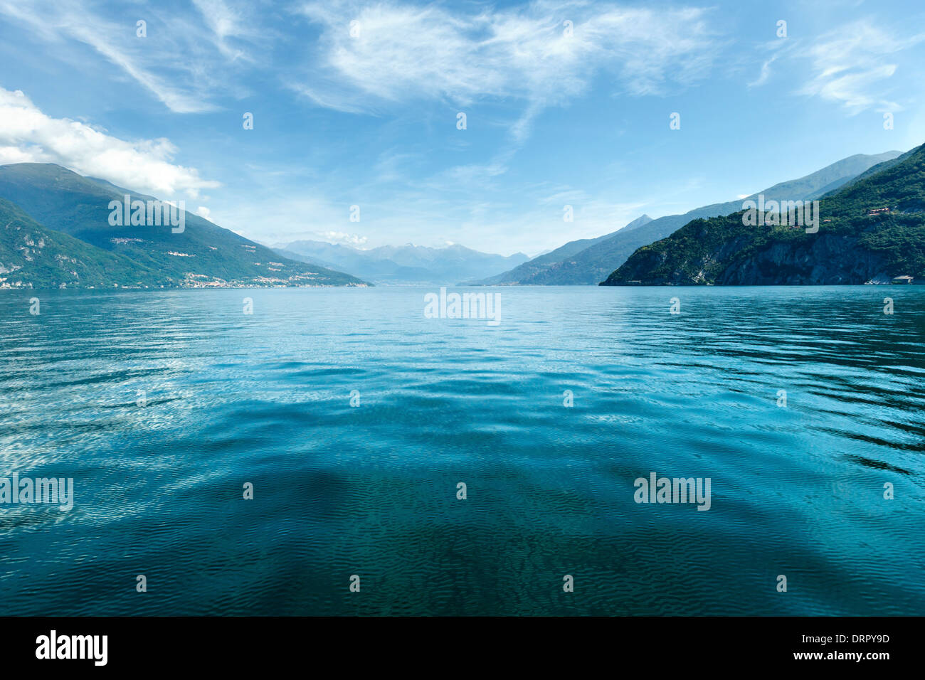 Il lago di Como (Italia) estate vista dal bordo nave Foto Stock