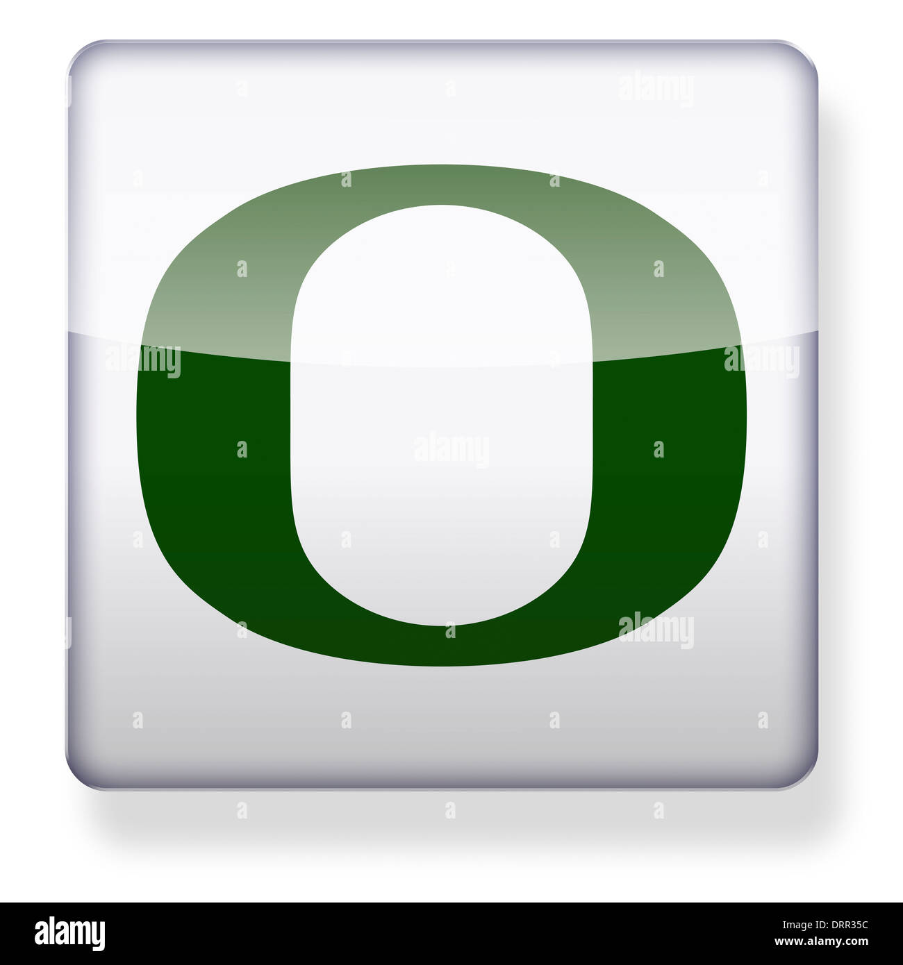 Oregon Ducks noi college football logo come l'icona di un'app. Percorso di clipping incluso. Foto Stock