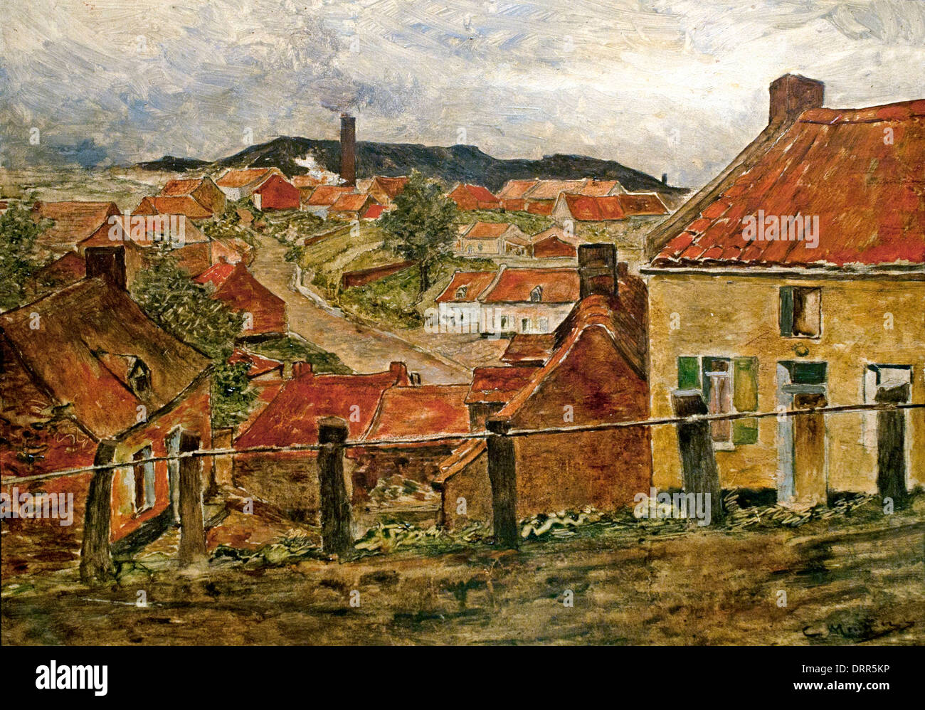 I tetti rossi di Constantin Meunier 1831-1905 Belgio belga Foto Stock
