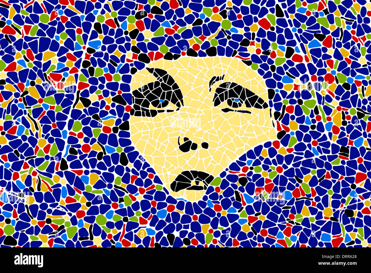 Parigi, Francia. La facciata a mosaico di Polly Maggoo bar in Rue du Petit Pont - Illustrazione Digitale dalla fotografia originale Foto Stock