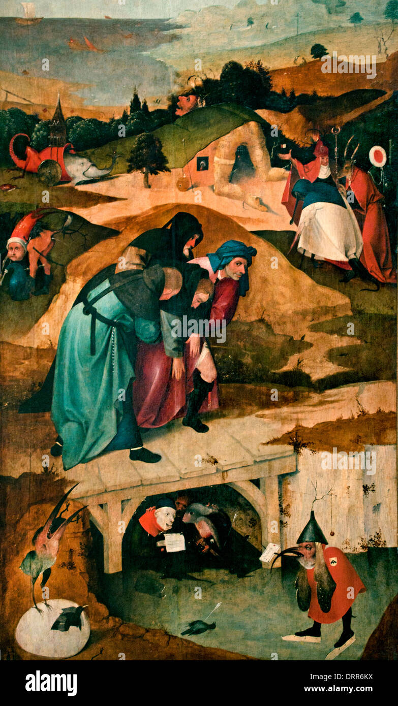 Trittico con Tentazioni di sant'Antonio da Hieronymus van Aken (Bosch) 1516 Paesi Bassi Paesi Bassi Foto Stock