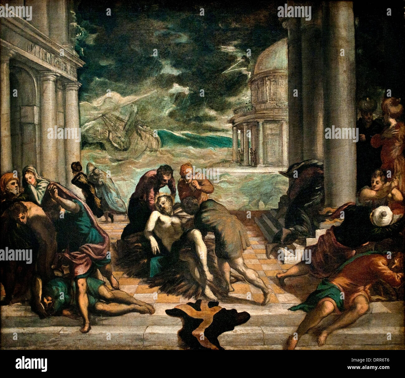 Il corpo di San Marco rimosso dal Tintoretto ( Jacopo Comin ) 1518 – 1594 Scuola italiana pittore rinascimentale Venezia Italia Jacopo Tintoretto (re Foto Stock