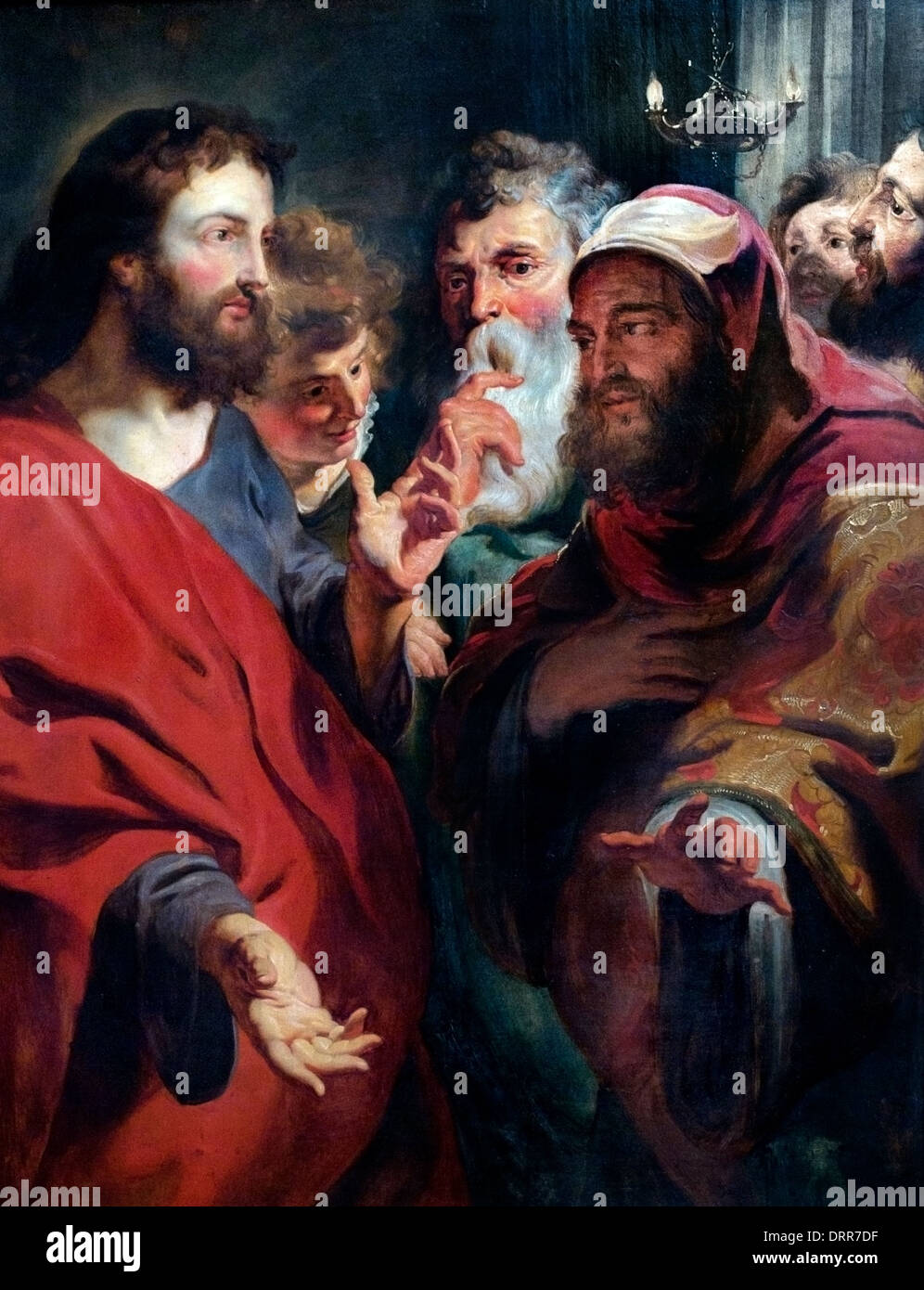 Gesù ha insegnato a Nicodemo - Jacques Jordaens e Peter Paul Rubens (1577-1640) belga fiamminga del Belgio Foto Stock