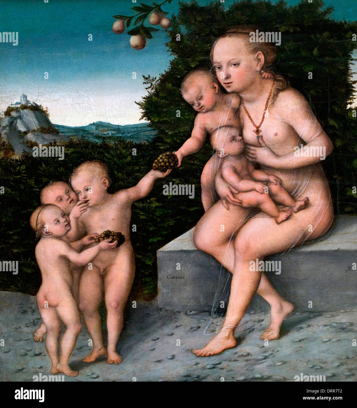 La carità da Lucas Cranach il giovane (1515-1586) tedesco Germania Foto Stock