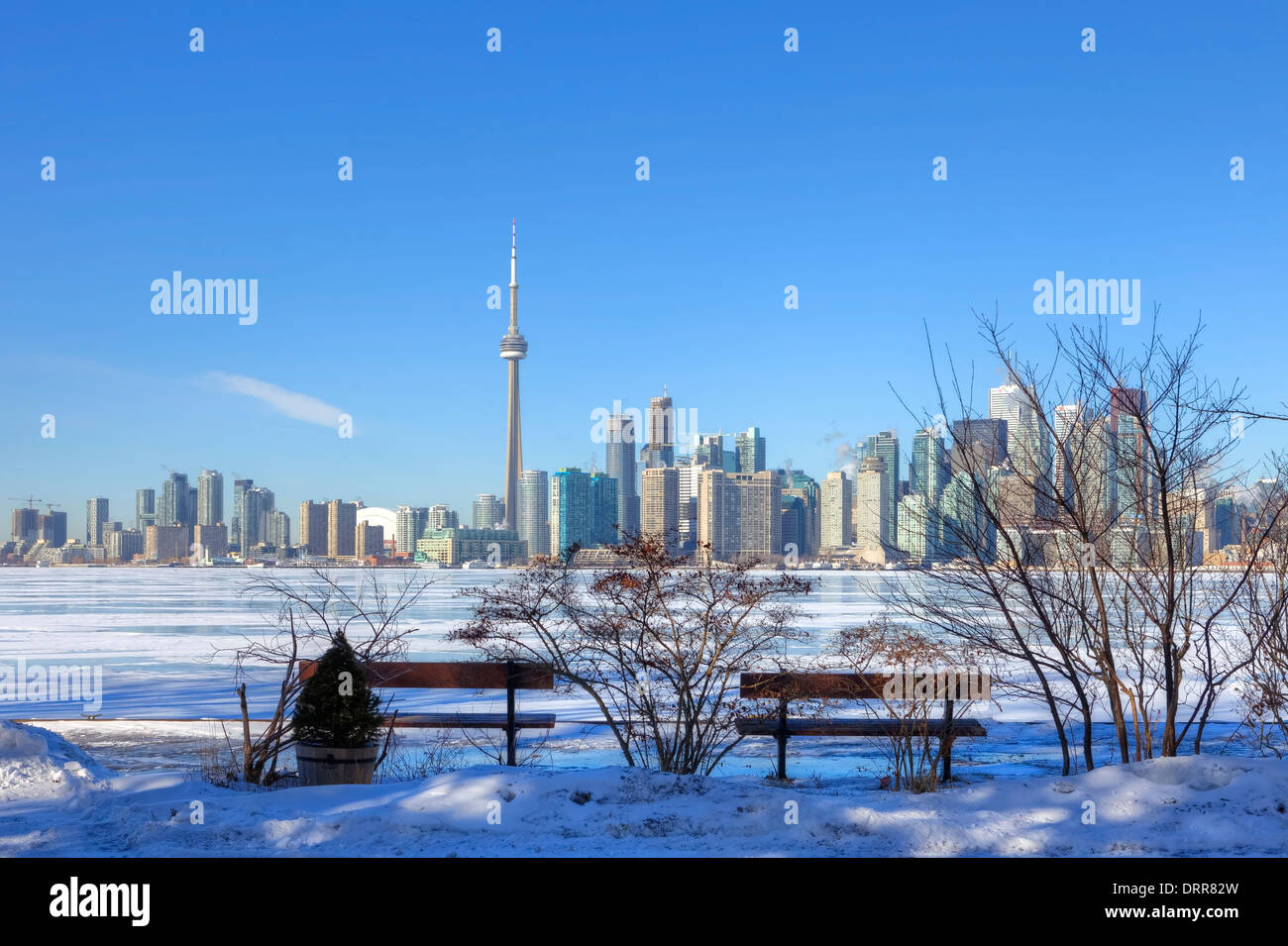 Skyline di Toronto, Ontario, Canada, inverno Foto Stock