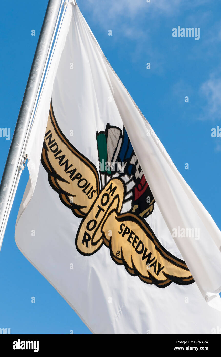 Stati Uniti d'America, Indiana, Speedway. Indianapolis Motor raceway bandiera Foto Stock