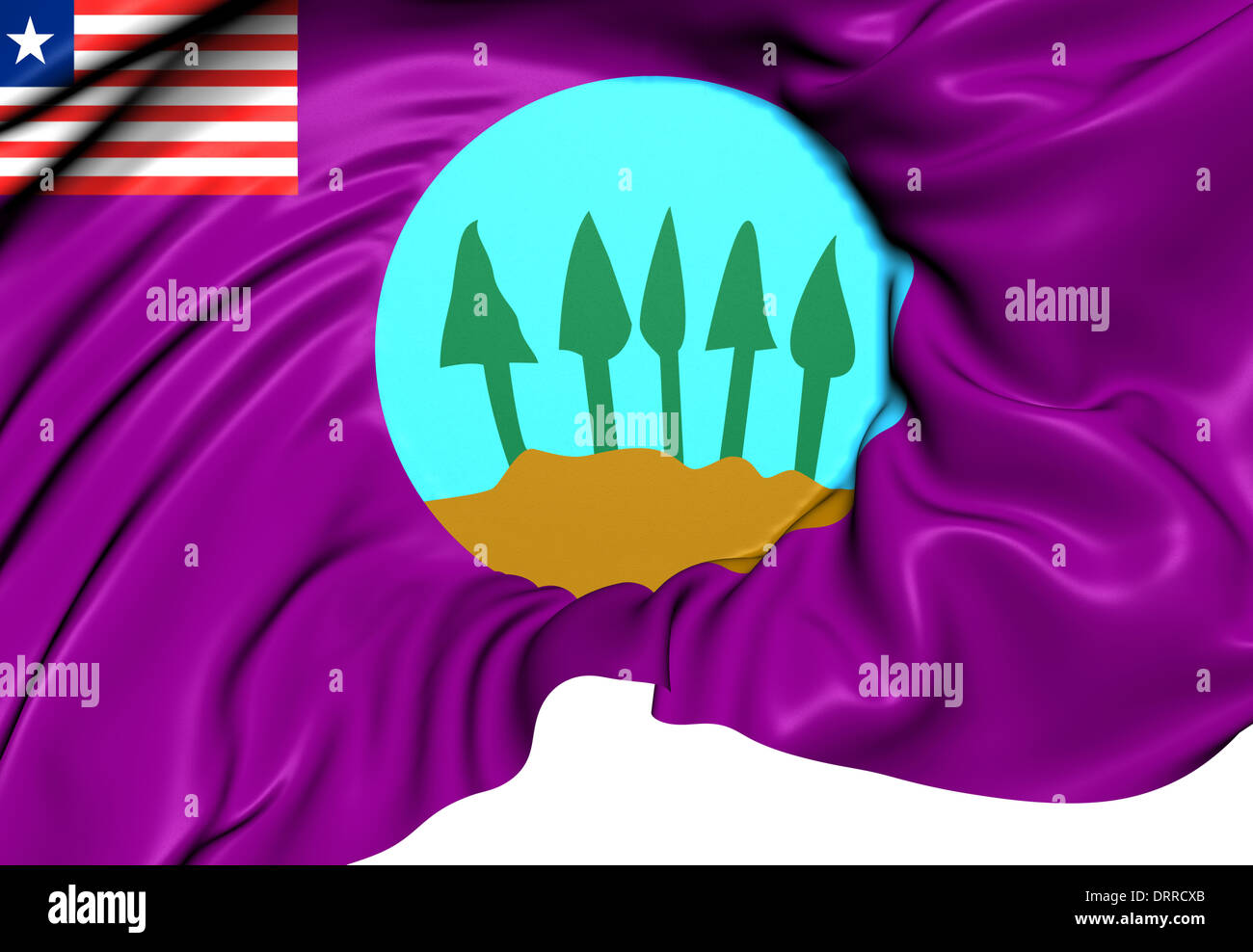 Bandiera del Bomi, Liberia. Close up. Foto Stock