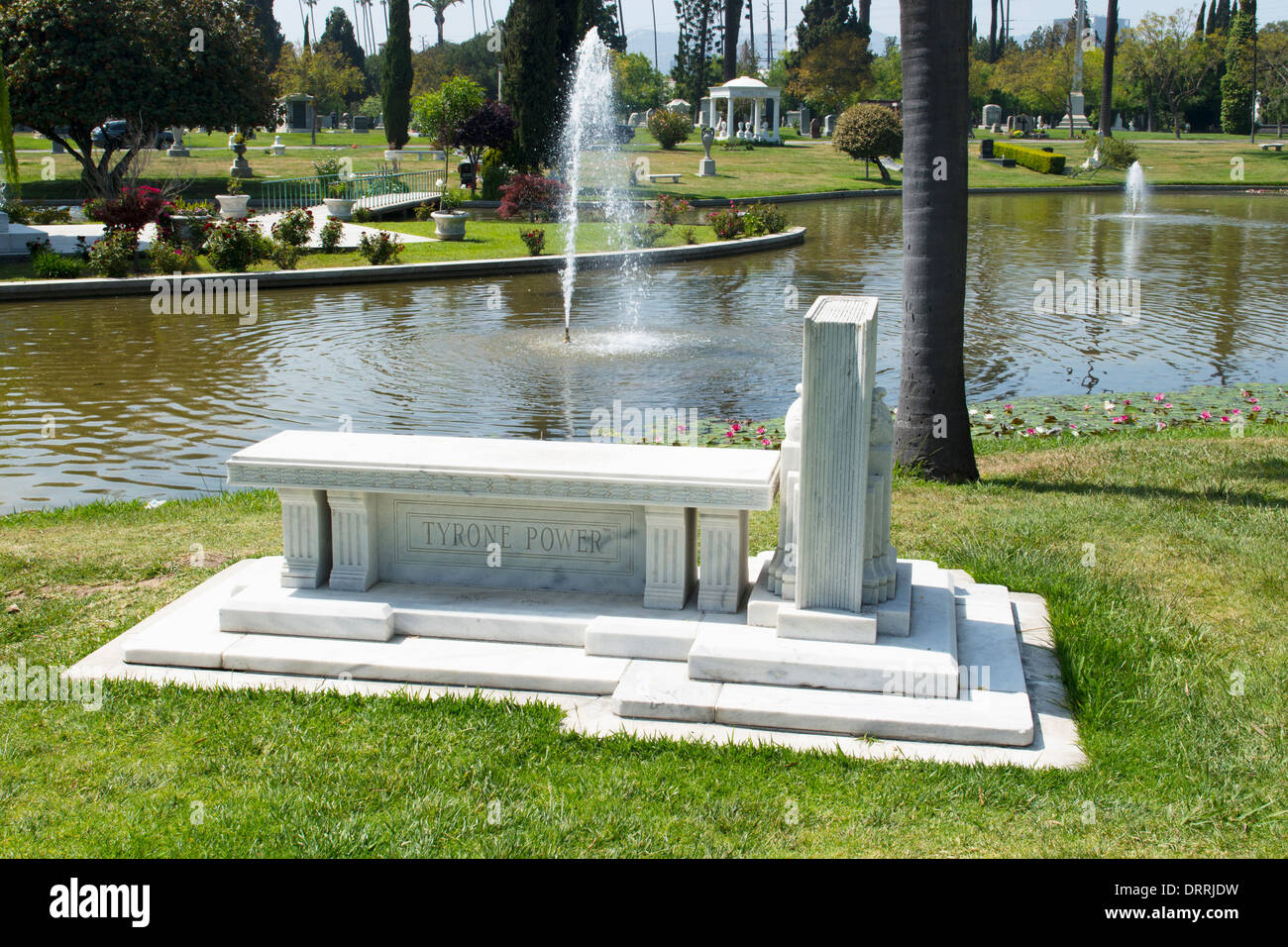 Tyrone Power la sua tomba in Hollywood Forever Cemetery Hollywood la California Foto Stock