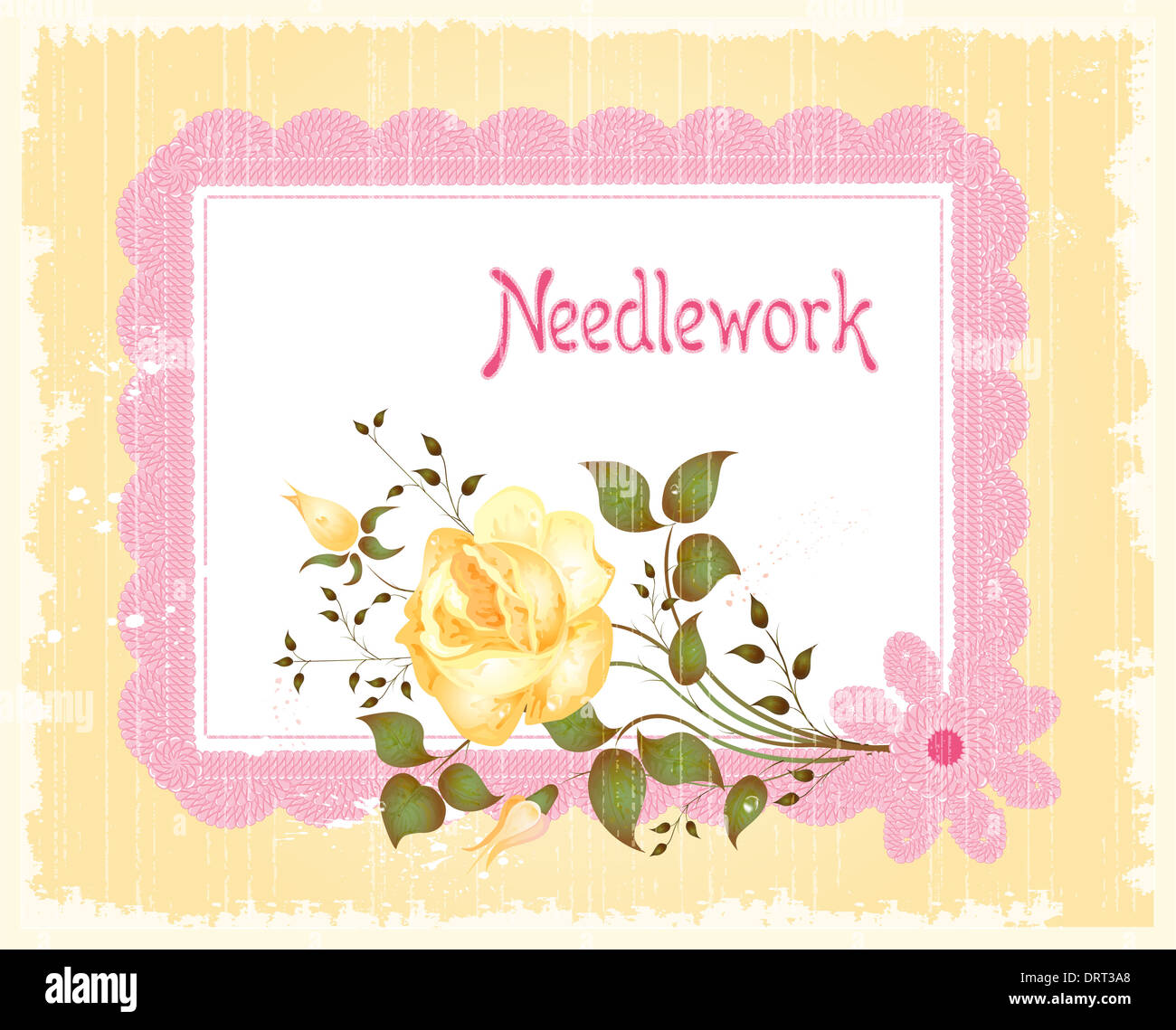 Vintage lacy telaio e rose Foto Stock