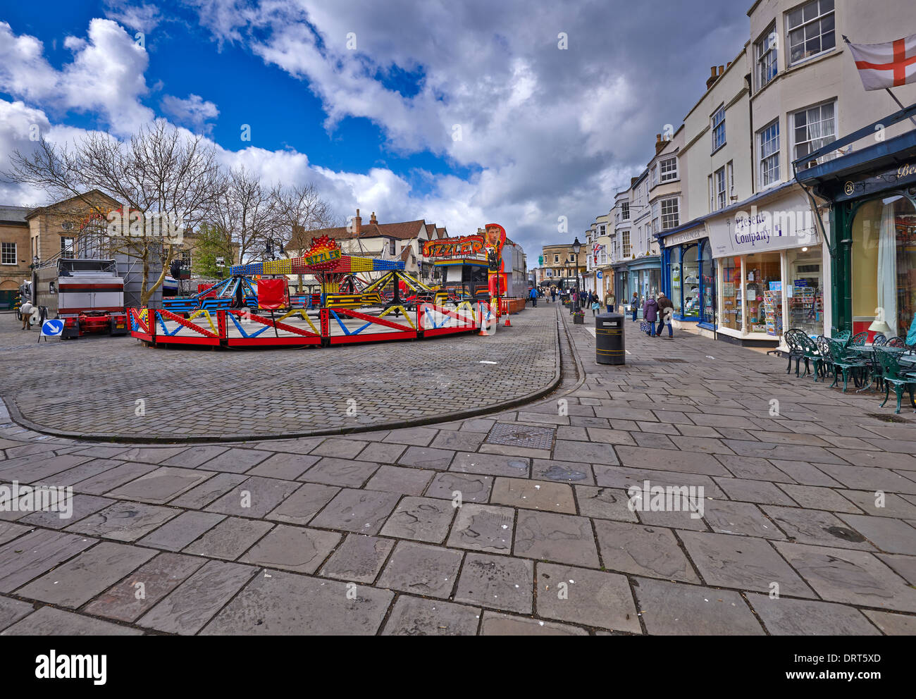 Wells è una cattedrale della città e parrocchia civile in Mendip distretto di Somerset, Inghilterra Foto Stock