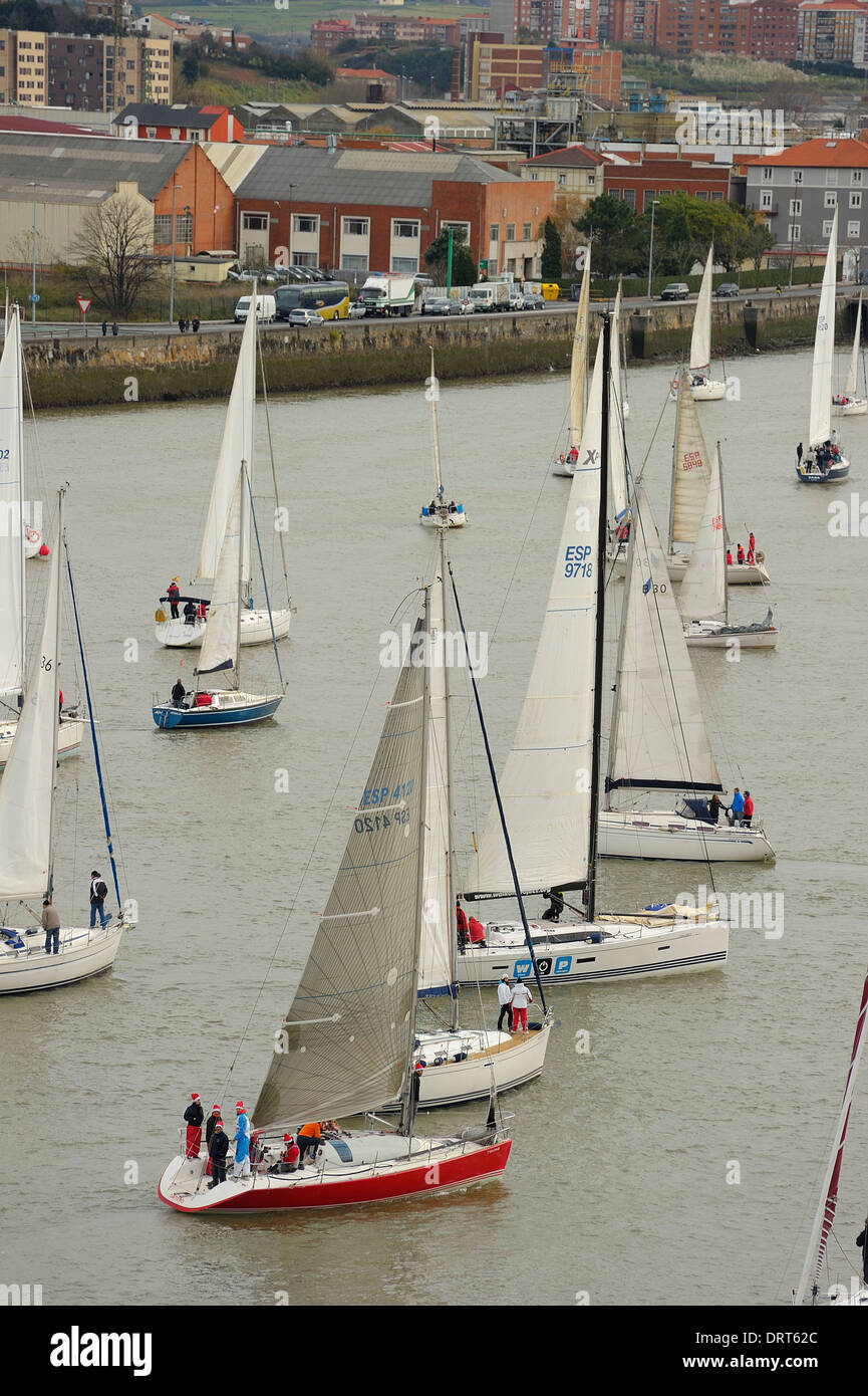 Regata a vela " El Gallo' Portugalete, Biscaglia. Paesi Baschi, Spagna, Europa Foto Stock