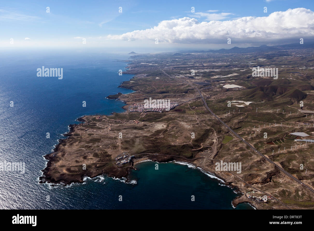 Vista aerea della costa vicino Abades, Tenerife, Spagna Foto Stock