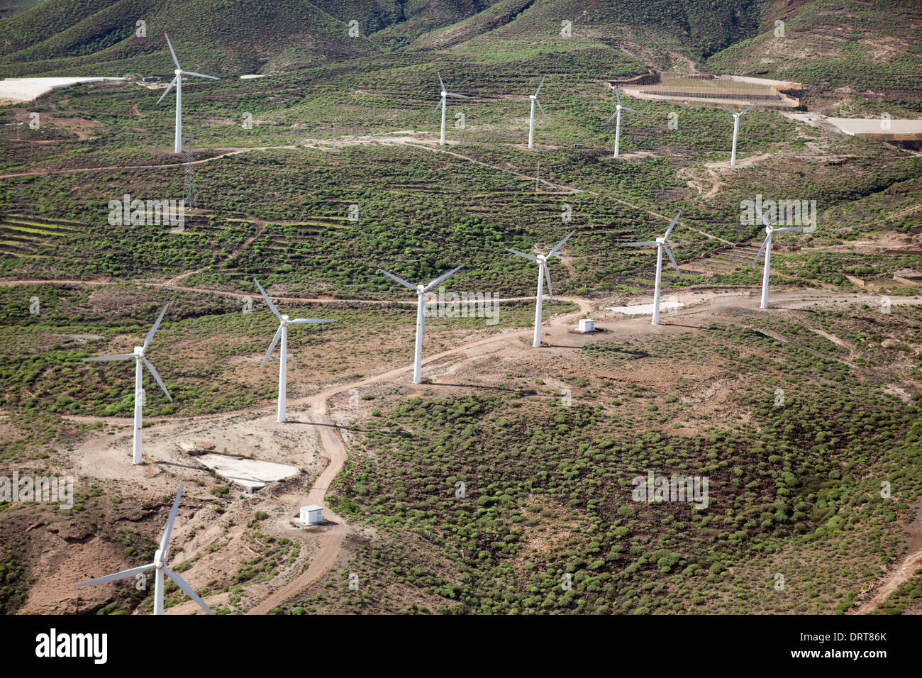 Vista aerea del vento power station, Tenerife, Spagna Foto Stock