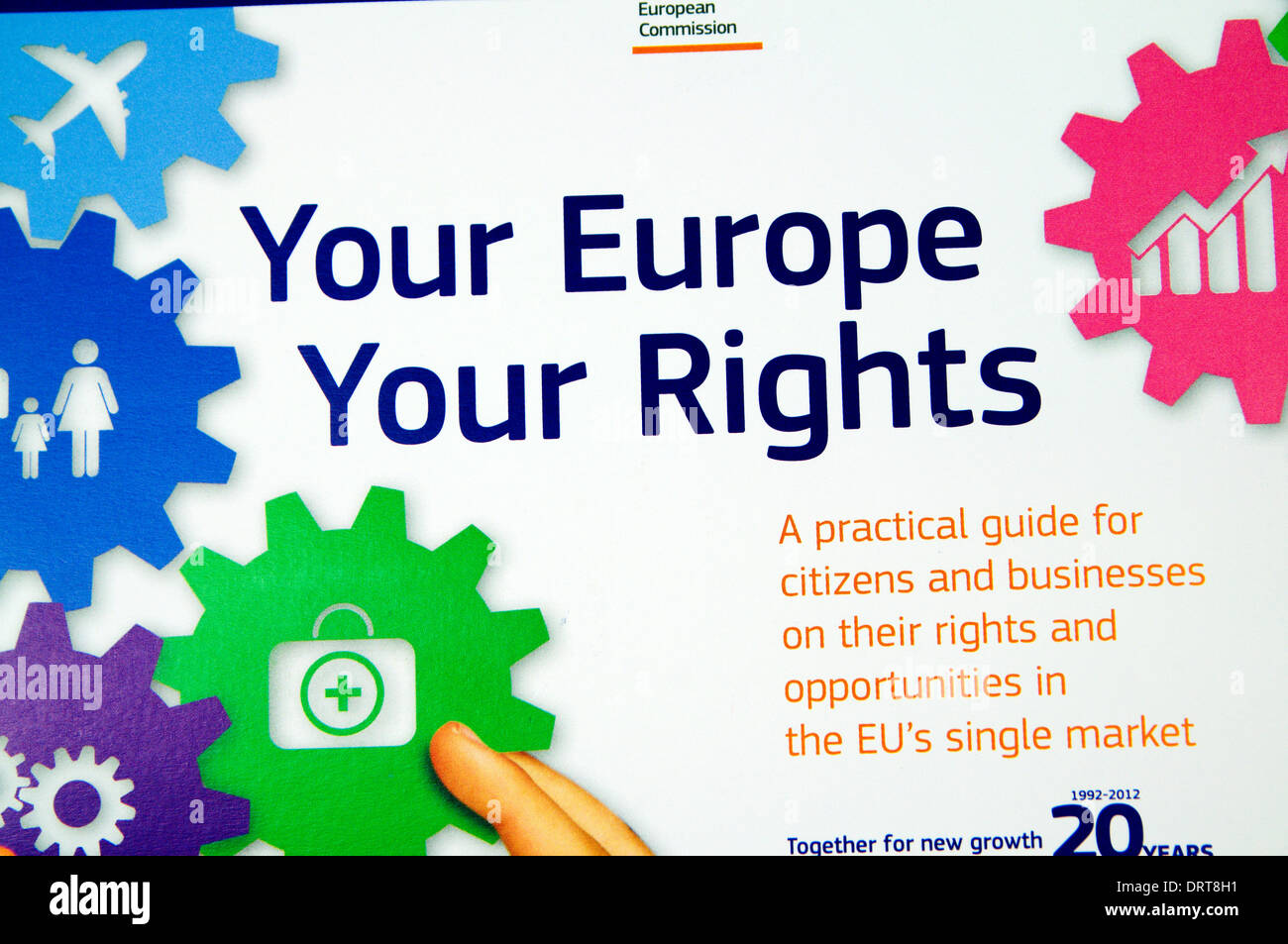 Unione Europea foglietto informativo. Foto Stock