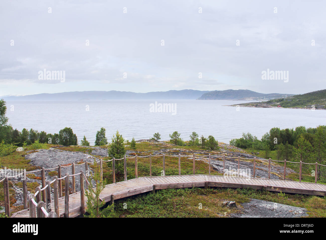 Norvegese parco paesaggistico con strade a piedi, Alta Foto Stock