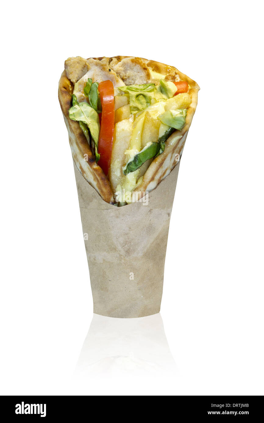 Souvlaki greco con pita Foto Stock