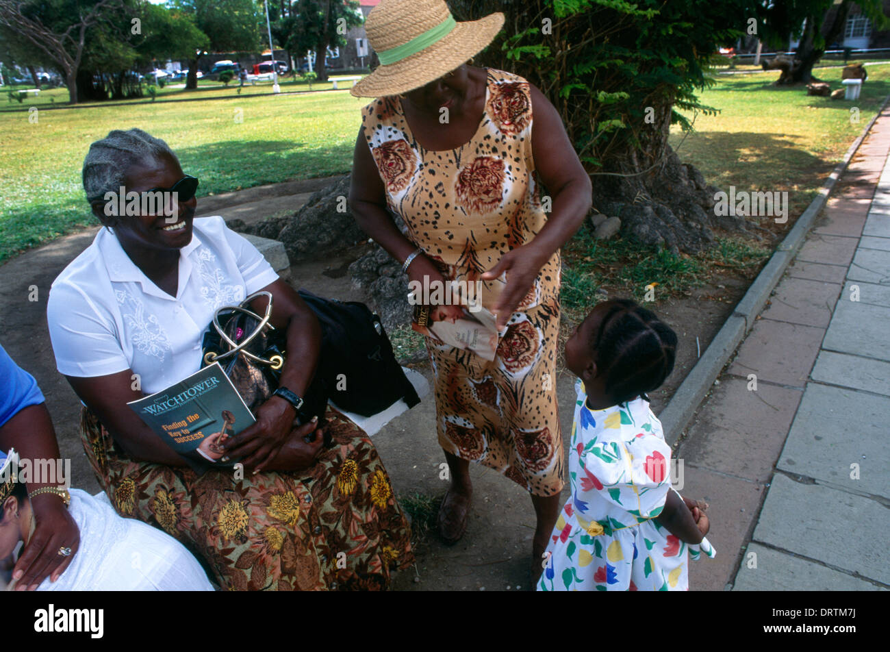 Basseterre St Kitts famiglia locale Testimoni di Geova Foto Stock