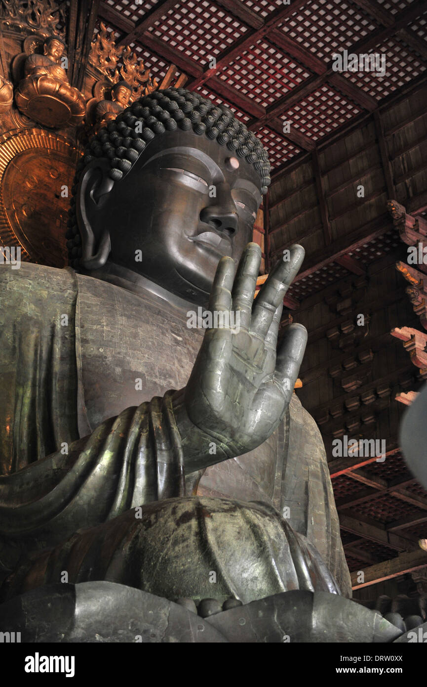 Daibutsu al Tempio Todaiji di Nara Foto Stock