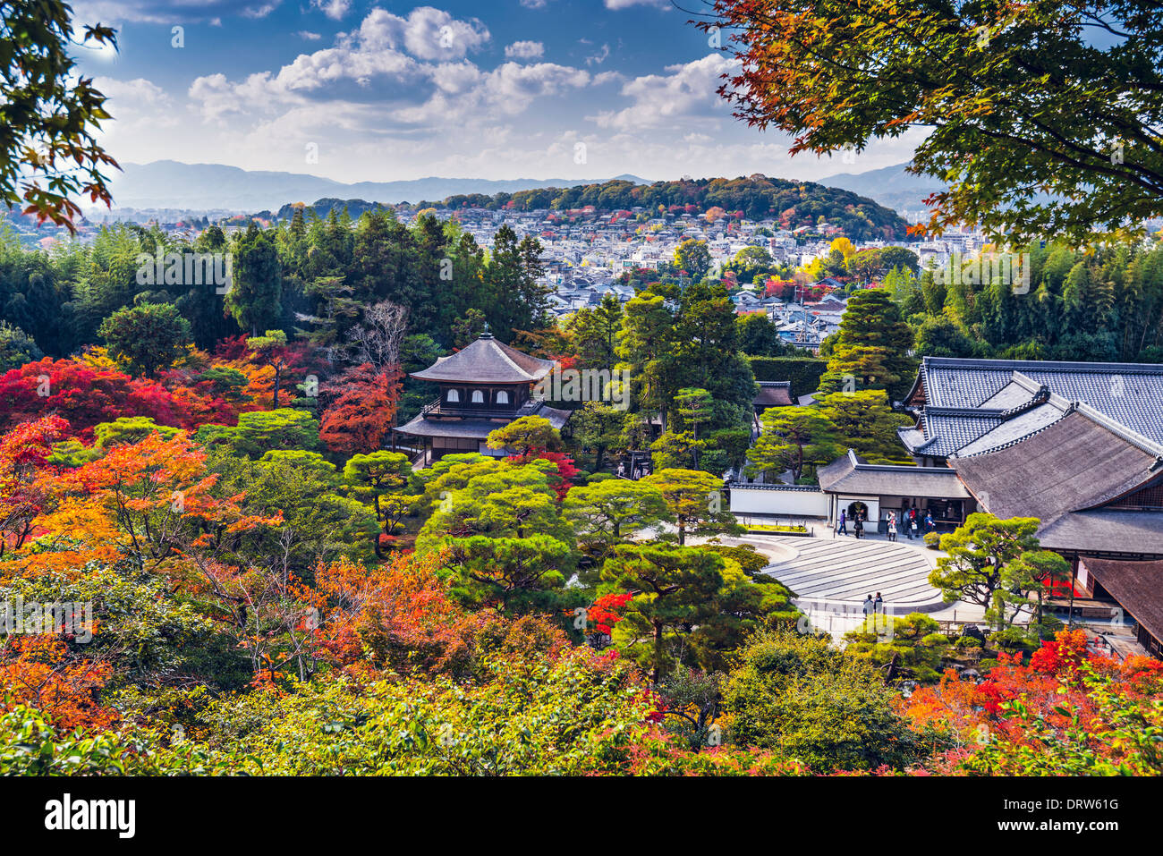 Ginkaku-ji il Padiglione di Argento durante la stagione autunnale di Kyoto, Giappone. Foto Stock