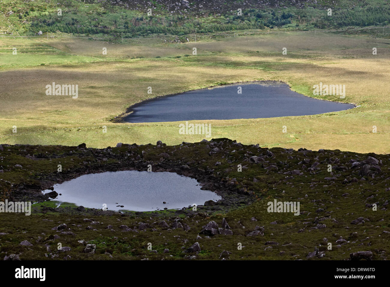 Il paesaggio di Conor Pass nella Contea di Kerry, Irlanda Foto Stock