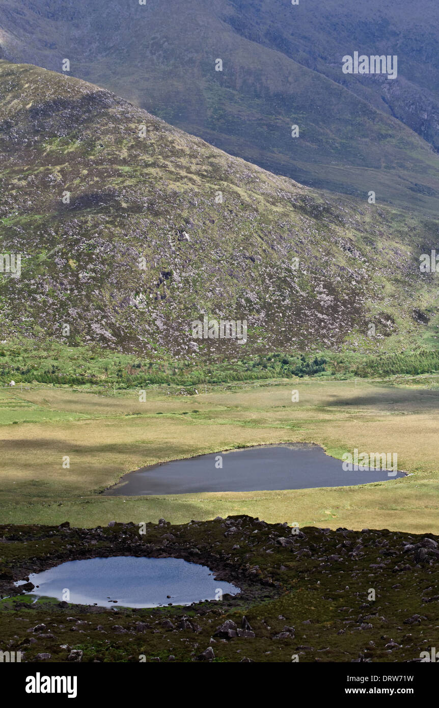 Il paesaggio di Conor Pass nella Contea di Kerry, Irlanda Foto Stock
